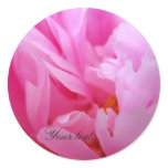 Dazzling Pink Peony Wedding Flowers Custom Seals Round Sticker