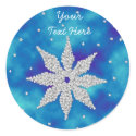 Dazzling Snowflakes on Misty Blue - Stickers sticker