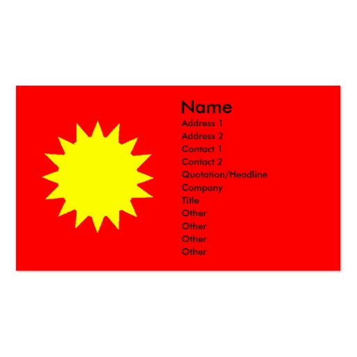 Dazzling Sun Tanning Salon Business Card (front side)