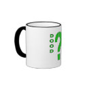 DB07-Question Mark - Green/Black - Ringer Mug by williebrew DB07-Question Mark - Green/Black - Ringer Mug