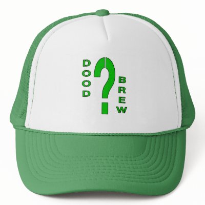 DB07-Question Mark - Green/Black - Trucker Hat by williebrew
