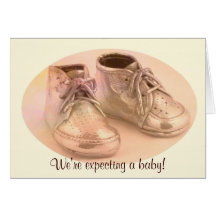 DBG© Baby Shoes Announcement Greeting Cards