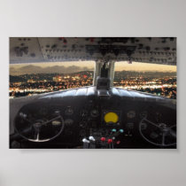DC3 Cockpit Night View Print