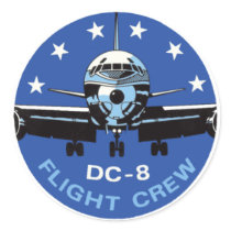 DC-8 Flight Crew Round Sticker