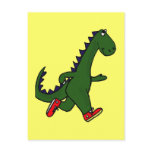 DC- Funny Jogging Dinosaur Postcard