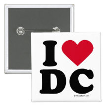 DC - I LOVE DC PINBACK BUTTONS