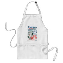 dc comics, spaced out, batgirl, wonder woman, fighting crime in the streets, power, strength, supergirl, super girl, Apron with custom graphic design