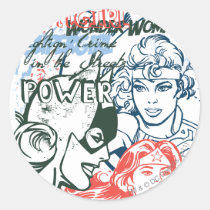 dc comics, spaced out, batgirl, wonder woman, fighting crime in the streets, power, strength, supergirl, super girl, Sticker with custom graphic design
