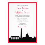 DC Skyline Wedding Invitation - Red Border