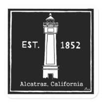 DD117 ALCATRAZ LIGHTHOUSE, CALIFORNIA EST 1852 STICKER