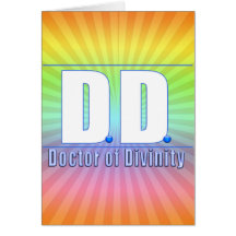 DD Doctor of Divinity Acronym LOGO Card