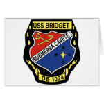 DE-1024 USS Bridget Military Patch Destroyer Escor Card