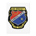 DE-1024 USS Bridget Military Patch Destroyer Escor Post Cards