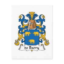 de Barry Family Crest postcards