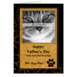 de la tarjeta de la foto del día de padre del gato tarjetas