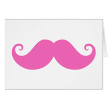 De moda lindo del bigote divertido rosado del mani tarjeta