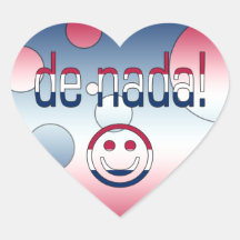 De Nada! America Flag Colors Pop Art Heart Stickers
