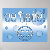 De Nada! Argentina Flag Colors Pop Art Poster