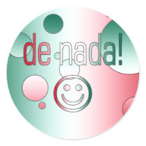 De Nada! Mexico Flag Colors Pop Art Round Stickers