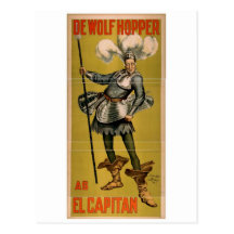De Wolf Hopper as 'El Capitan Retro Theater Post Cards