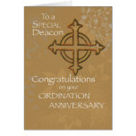 Deacon 20th Ordination Anniversary, Antique Gold L Card