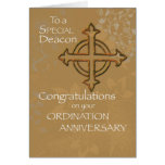 Deacon Anniversary of Ordination Gold Cross Cards