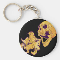 skull, cool, dead but alive, funny, vintage, urban, zombie, punk, dead, tattoo, alive, slogan, offensive, metal, heavy metal, illustration, vector, keychain, Keychain with custom graphic design