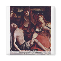 Dead Christ And Mary Magdalene By Bronzino Angelo Fridge Magnet