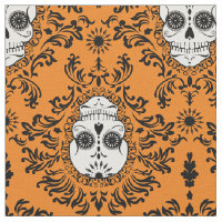 Dead Damask - Chic Sugar Skull Damask Pattern Fabric