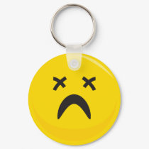 dead depressed smiley face keychains