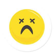 dead depressed smiley face stickers