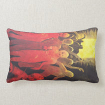 Dead End Red Orange Zombie Silhouette Art Pillow pillows