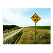Dead end traffic sign, Palouse, Washington Post Card