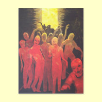 Dead End Zombie Hoard dark horror Art Postcard postcards