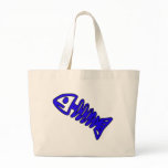 Dead Fish Skeleton Skull Bones Fossil Blue bags
