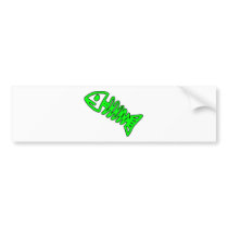 Dead Fish Skeleton Skull Bones Fossil Green bumper stickers by inquester Dead Fish Skeleton Skull Bones Fossil Green bumper stickers