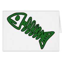 Dead Fish Skeleton Skull Bones Fossil Green cards by inquester Dead Fish Skeleton Skull Bones Fossil Green cards
