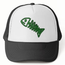 Dead Fish Skeleton Skull Bones Fossil Green hats by inquester Dead Fish Skeleton Skull Bones Fossil Green hats
