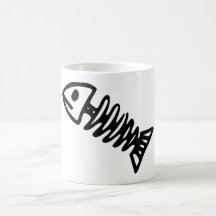 Dead Fish Skeleton Skull Bones Fossil Mug