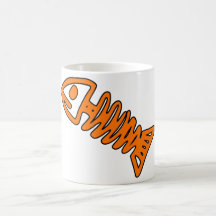 Dead Fish Skeleton Skull Bones Fossil Mugs
