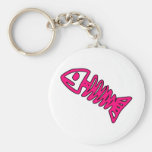 Dead Fish Skeleton Skull Bones Fossil Pink Keychains