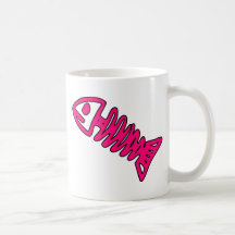 Dead Fish Skeleton Skull Bones Fossil Pink Mug