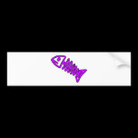 Dead Fish Skeleton Skull Bones Fossil Purple Bumper Sticker