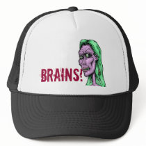 Dead Girl -grn, BRAINS! hats by jiveafro Dead Girl -grn, BRAINS! hats