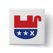 Dead Republican Elephant Button
