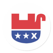 Dead Republican Elephant Round Sticker