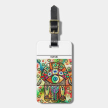 Dead Fish on Dead Sea Fish Hamsa Bag Tags