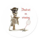 Dead Set Badminton Pirate Round Sticker