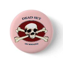 Dead Set Pirate Skull Pinback Button