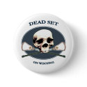Dead Set Skull Lacrosse Button